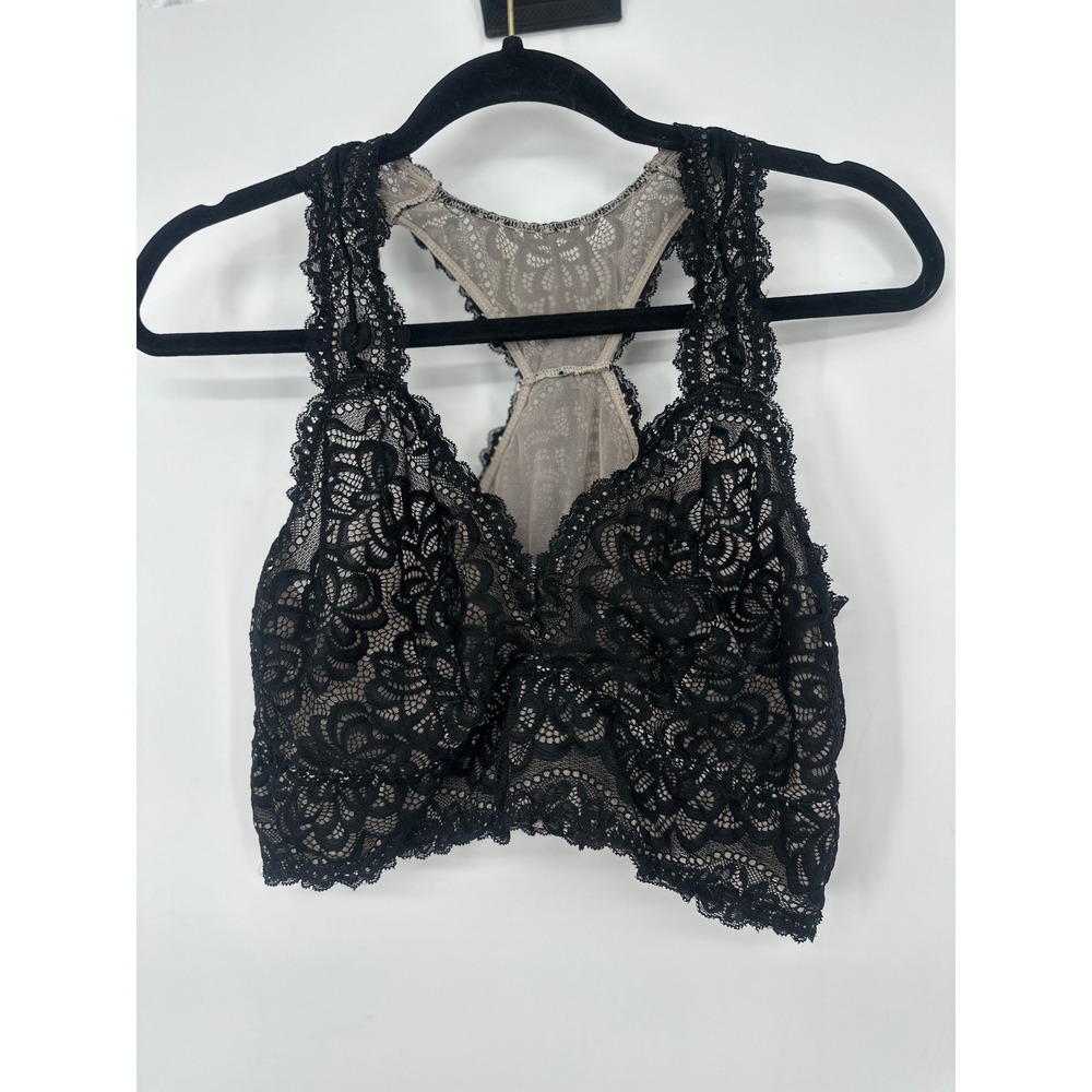 Torrid Bralette Bra Size 1 1X Black Lace Racerback Lingerie Coquette Whimsigoth